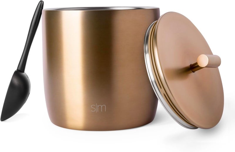 Simple Modern Vacuum Insulated Ice Bucket with Lid and Scoop | For Cocktail, Champagne, Wine, Beer, & Hosting | Stainless Steel 100oz Capacity for Large Parties | Rocks Collection | Metallic Gold - Image 1